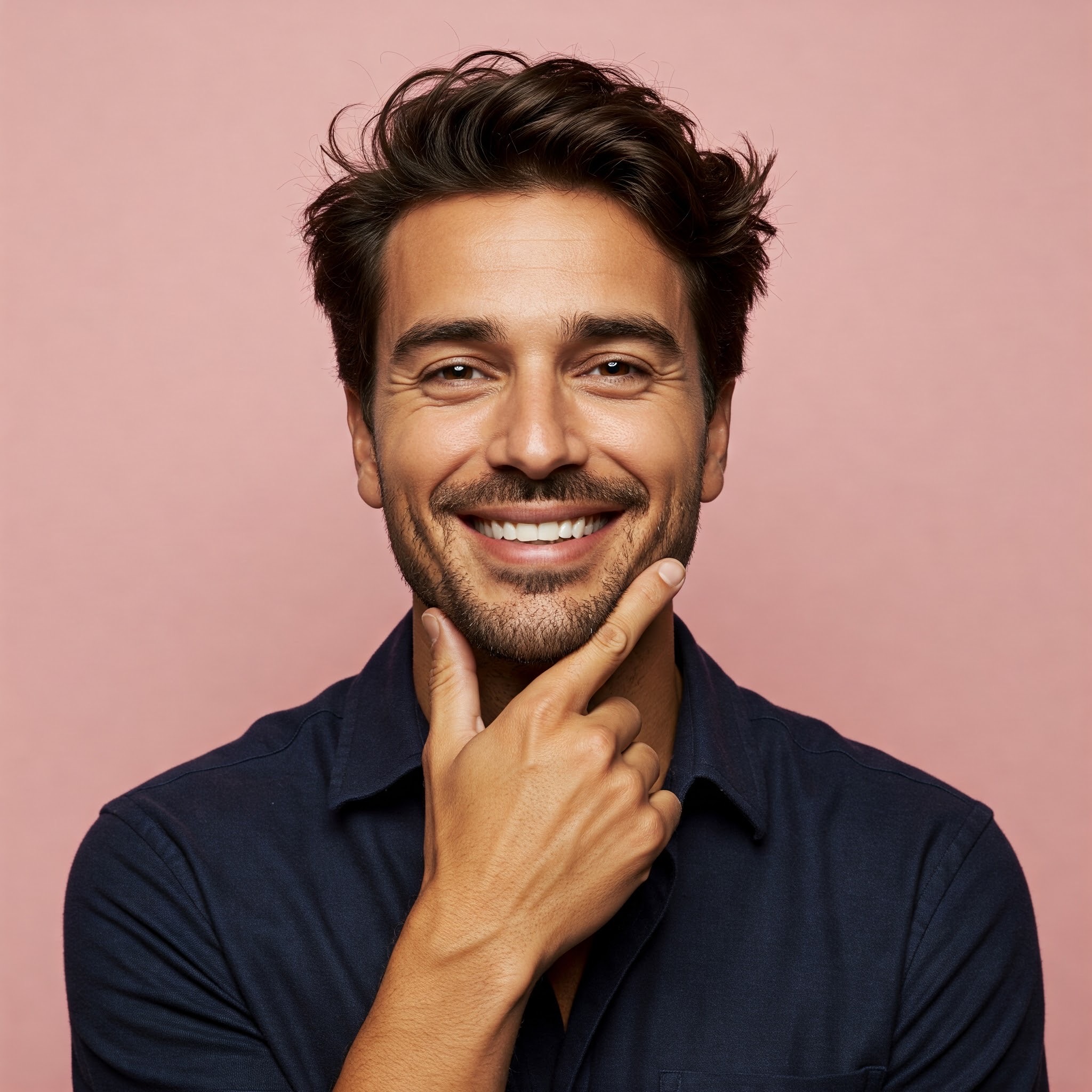 photo of Warm Smile with a Touch of Contemplation